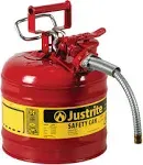 Justrite 7220120 - Galvanized Steel, AccuFlow Type II Red Safety Can with 5/8" F