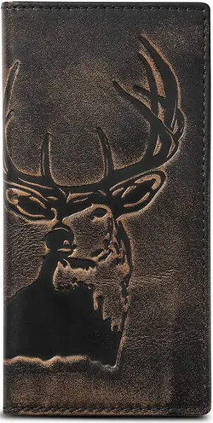 House of Jack Co. Men's Deer Long Bifold Wallet in Full Grain Leather