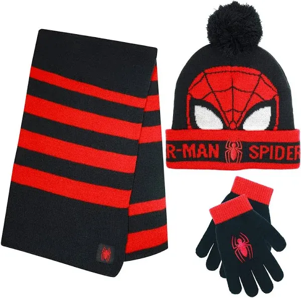 Marvel Spider-Man Kid's Winter Hat, Snow Gloves, and Scarf