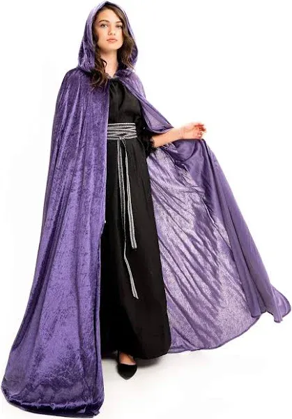 Little Adventures Deluxe Velvet Adult Cloak Cape with Lined Hood - Machine Washable Durable Cosplay Party Costume