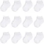 Touched By Nature Organic No Show Socks, 12-Pack, White