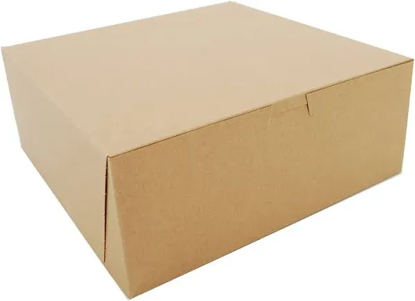 SCT Bakery Boxes 10 x 10 x 4 Kraft Paperboard 100/Bundle