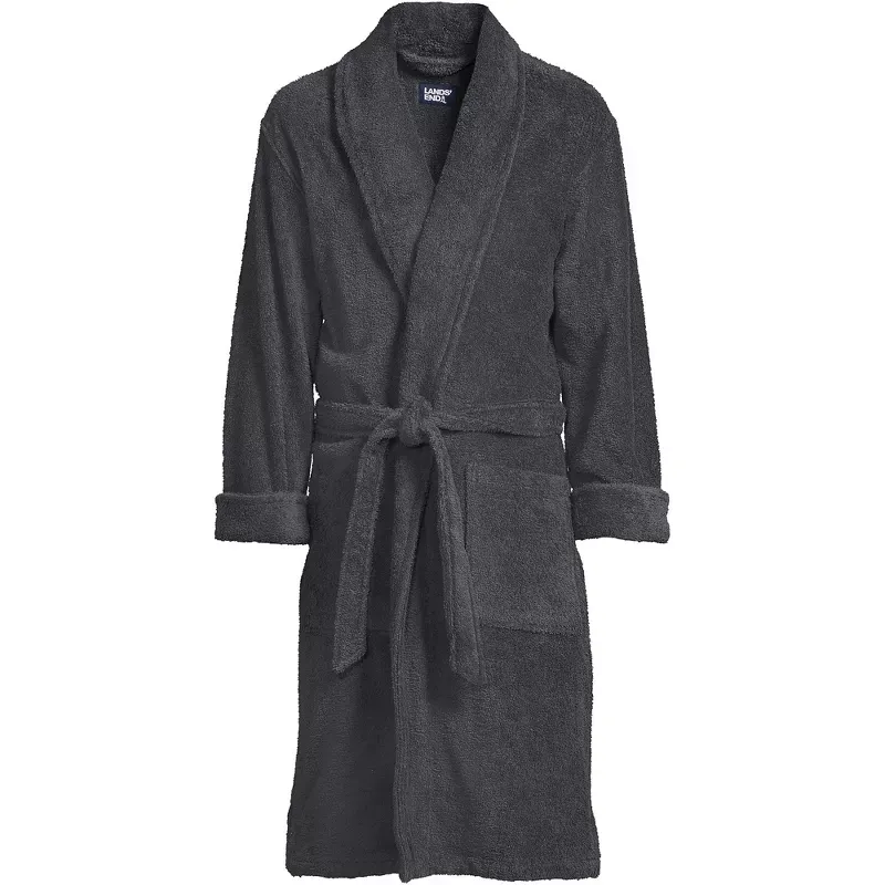 Lands' End Men's Calf Length Turkish Terry Robe