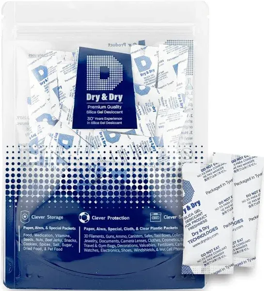 Dry & Dry Premium Silica Gel Desiccant Packets