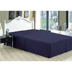 Pleated Bed Skirt Bamboo Living 2000 Color: Navy Blue Size: Queen