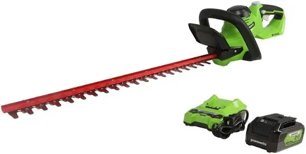 Greenworks 22 in. 24V Cordless Hedge Trimmer with 4.0 Ah USB Battery & Charger