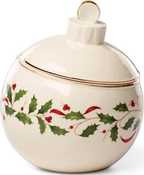 Lenox Holiday Ornament Figural Candy Jar