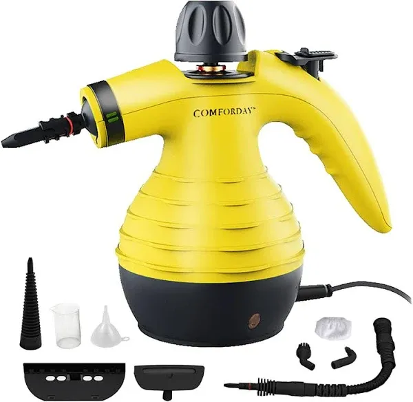 Comforday Multi-Purpose Handheld Pressurized Steam Cleaner with 9-Piece Accessories