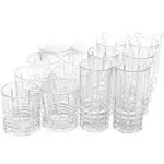 Gibson Home 16 Piece Jewelite Tumbler and Double Old Fashioned Glass Set