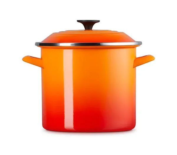 Le Creuset Enameled-Steel Stock Pot with Stainless-Steel Knob