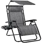 Best Choice Products Folding Zero Gravity Recliner Lounge Chair with Canopy Shade, Gray