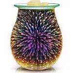 EQUSUPRO 3D Glass Electric Wax Melt Warmer Wax Burner Melter Fragrance Warmer for Home Office Bedroom Living Room Gifts & Decor