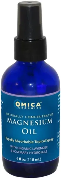 Omica Organics Magnesium Oil Topical Spray with Biodynamic Lavender and Rosemary Hydrosols