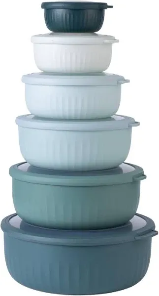 COOK with COLOR Prep Bowls Mixing Bowls Nesting Plastic Prep Bowl Set with Lids Small Bowls