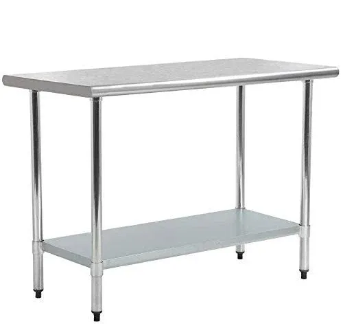 Hally Stainless Steel Table for Prep & Work - 24x48 NSF Commercial