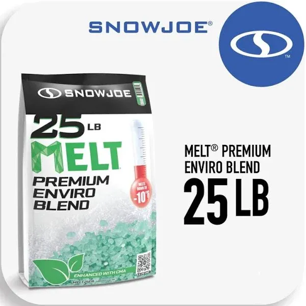 Snow Joe Premium Enviro-Blend Ice Melt with CMA, 25 lb Bag | Safe &amp; Effective Wi