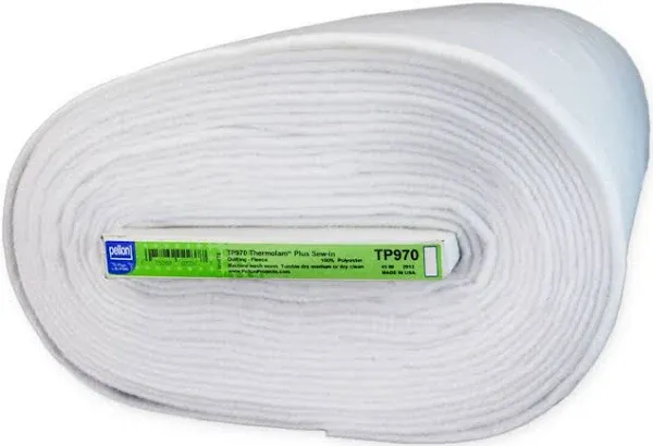 Pellon TP971F Fusible Thermolam Plus Fleece Fabric, White 45" x 60" Precut Package