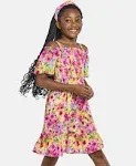 The Children's Place Baby Girls' Short Sleeve Dressy Special Occasion Dresses, Madalyn Floral Cold Shoulder, X-Small