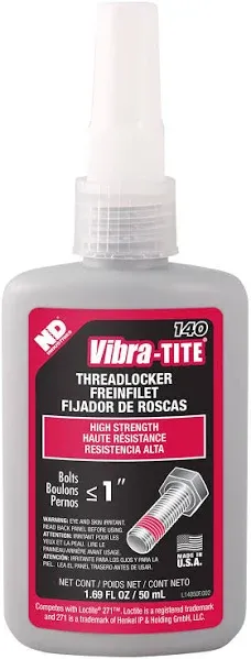 Vibra-TITE - 13150 131 Permanent Strength Anaerobic Threadlocker, 50 ml Bottle, Red