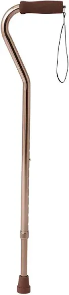 Medline Aluminum Chrome Offset Walking Cane