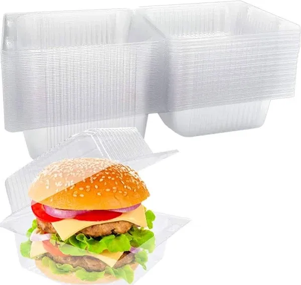 100 Pack Clear Plastic Clamshell Takeout Containers