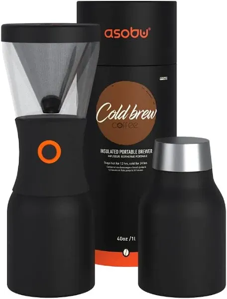 Asobu Coldbrew Portable Cold Brew Coffee Maker With a Vacuum Insulated 1 Liter Stainless Steel 18/8 Carafe Bpa Free