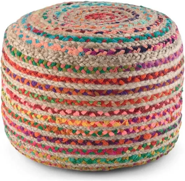 Simpli Home Margo Round Pouf