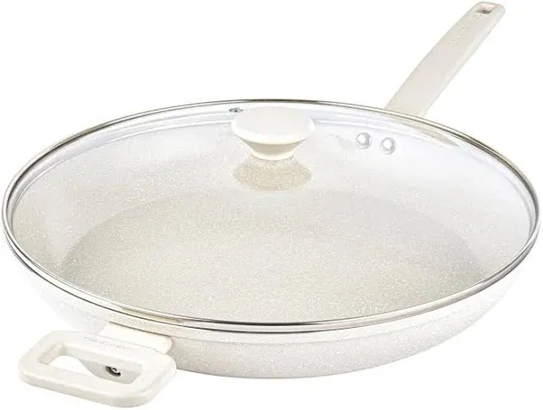 Granitestone 4Qt Saute Pan with Lid, 12 Inch Deep Frying Pan with Lid, Large Nonstick Skillet with Lid for Cooking, Oven Safe Skillet, Family Sized Frying Pans Nonstick, All in One Pan,Dishwasher Safe