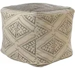 LR Home Handmade Geometric Rustic Farmhouse Pouf