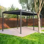 80/88S Metal Frame Pergola with Adjustable Louver Roof Mirador Size: 20 ft W x 10 ft D Finish: Charcoal