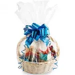 Morepack Large Cello/Cellophane Bags,30x 40 Inches Clear Basket Bags OPP Plastic Cellophane Wrap for Gift Baskets Packaging