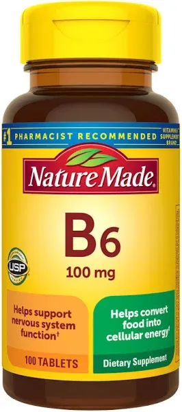 Nature Made Vitamin B6 100 mg Tablets