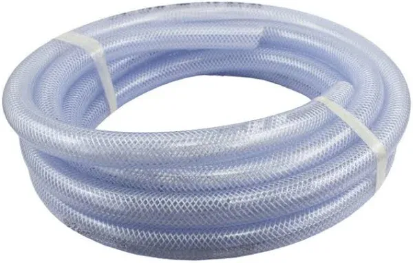 Duda Energy ID High Pressure Braided Clear Flexible PVC Tubing Heavy Duty UV Chemical Resistant Vinyl Hose