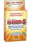 Hi-Ener-G Triple Ginseng Formula, 500 mg Standardized, Caplets - 20 caplets