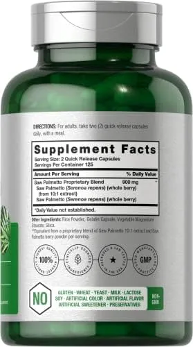 Saw Palmetto 900mg | 250 Capsules