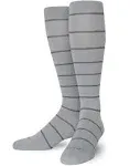 Comrad Knee-High Compression Socks – Stripes Grey/Charcoal / Small