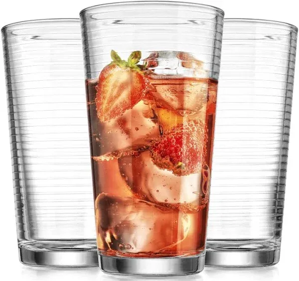 Glaver's Drinking Glasses Set of 10 Highball Glass Cups Premium Quality 17 Oz. Coolers