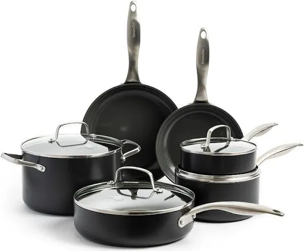 Canterbury Hard Anodized Healthy Ceramic Nonstick, 10 Piece Cookware Pots and...