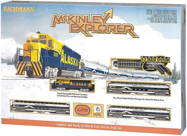 Bachmann Trains - McKinley Explorer Ready To Run Electric Passenger Train Set - N Scale , Navy