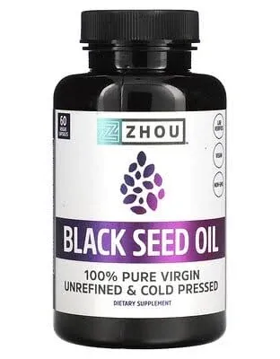 Zhou Black Seed Oil | 100% Virgin, Cold Pressed Source of Omega 3 6 9 | Super An