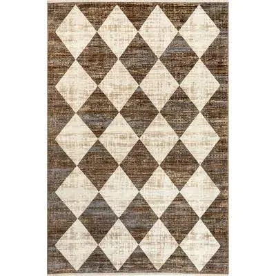 Nuloom Meline Checkered Fringe Area Rug