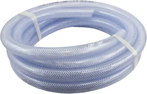 Duda Energy HPpvc250-025ft 25' x 2-1/2" ID High Pressure Braided Clear Flexible PVC Tubing Heavy Duty UV Chemical Resistant Vinyl Hose