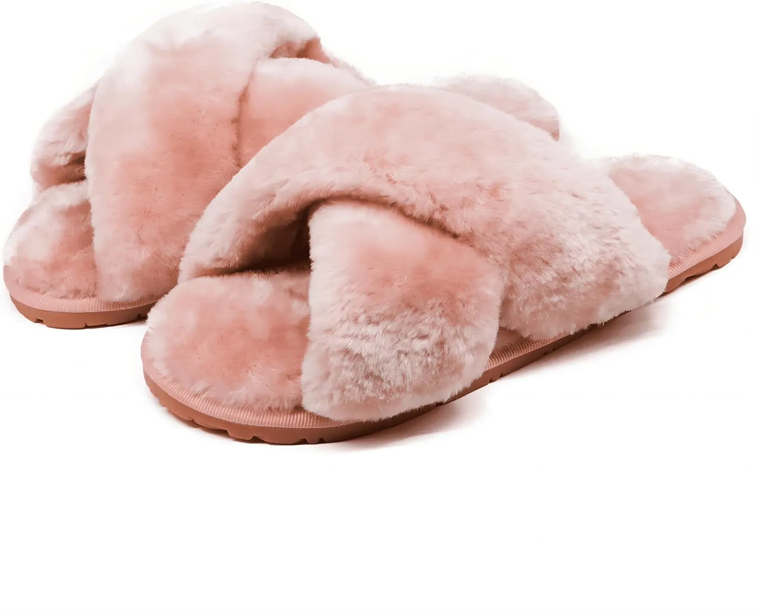 Crazy Lady Women&#039;s Fuzzy Fluffy House Slippers Cute Plush Memory Foam Shoes Cros