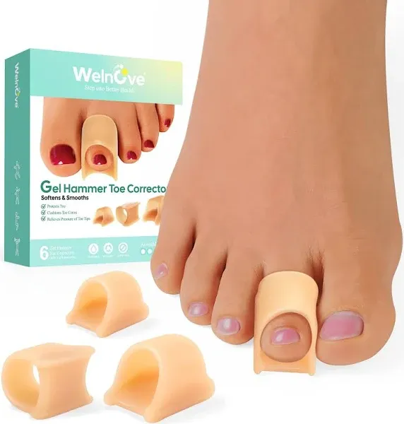 Hammertoe Corrector - 6 Pack Toe Splints - Soft Gel Toe Straighteners - Reali...