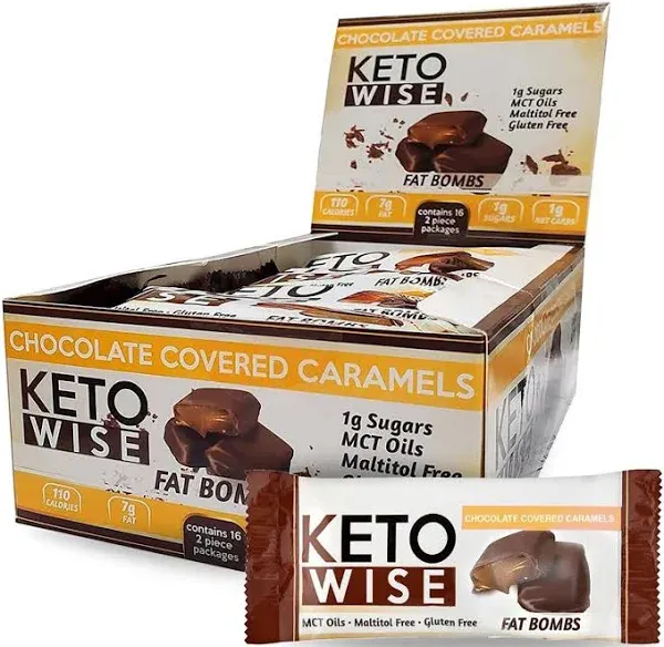 Keto Wise Fat Bombs - Chocolate Covered Caramels