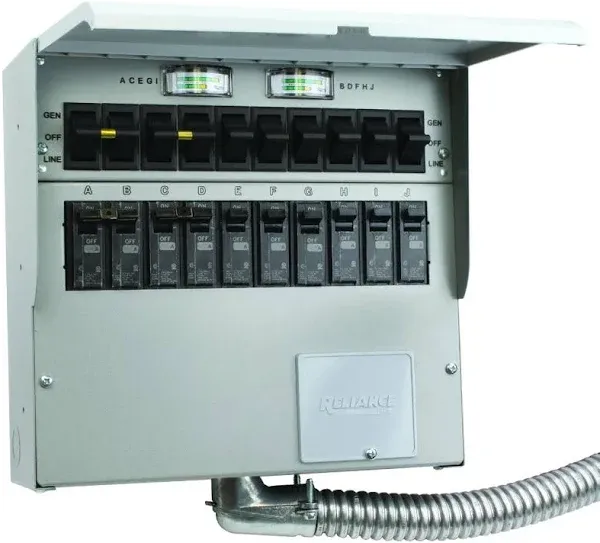 RELIANCE Controls 310D Pro/Tran 2 - 30-Amp (120/240V 10-Circuit) Indoor Transfer Switch