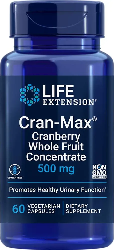 LIFE EXTENSION CRAN-MAX CRANBERRY WHOLE FRUIT CONCENTRATE 500MG - 60 VCAPS