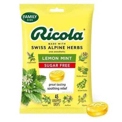 Ricola Cough Drops Sugar Free Lemon Mint