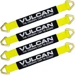 Vulcan Classic Yellow 1-Ply Automobile Tie Down Axle Straps with Wear Pads 2 Wide x 22 Long 4 Pack