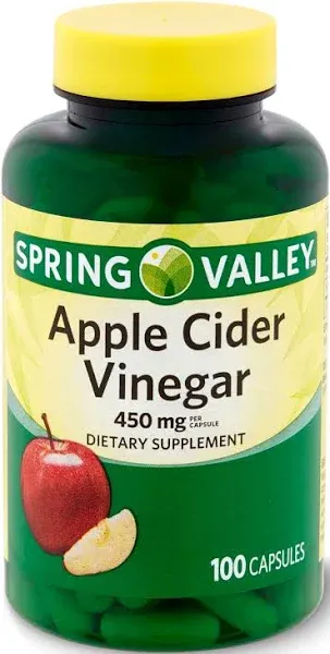 Spring Valley Apple Cider Vinegar Capsules, 450mg, 100 Count